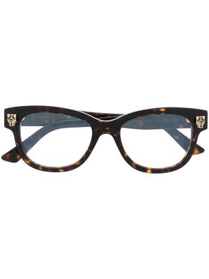 Cartier Eyewear tortoiseshell-effect glasses - Brown