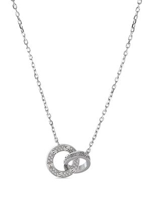 Cartier pave diamond Love pendant necklace - Silver