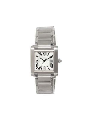 Cartier pre-owned Tank Française 28mm - White