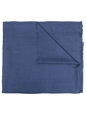 Caruso fringe-trim detail scarf - Blue