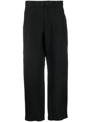 Caruso front-fastening straight-leg trousers - Black