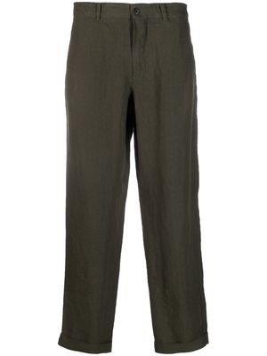 Caruso front-fastening straight-leg trousers - Green