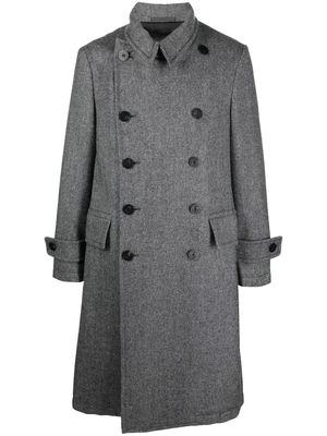 Caruso herringone-pattern double-breasted coat - Grey