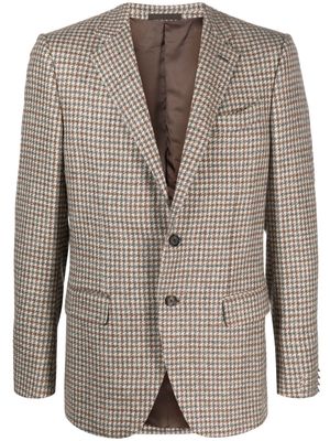 Caruso houndstooth single-breasted blazer - Neutrals