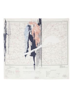 Caruso map-print silk scarf - Neutrals