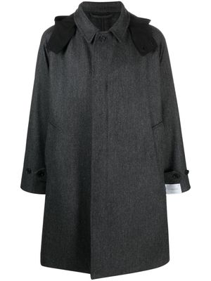 Caruso mélange-effect hooded coat - Grey