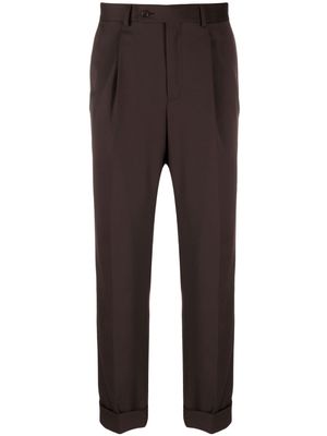 Caruso mid-rise pleat-detail tailored trousers - Brown