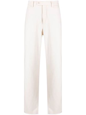 Caruso off-centre fastening cotton trousers - Neutrals