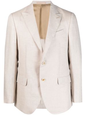 Caruso peak-lapels linen blazer - Neutrals