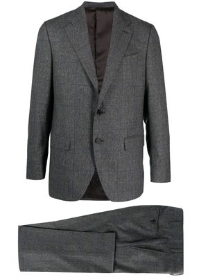Caruso plaid-check single-breasted suit - Grey