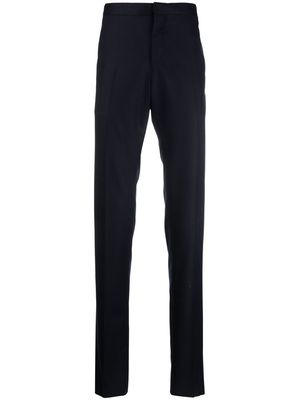 Caruso pleated skinny wool trousers - Blue