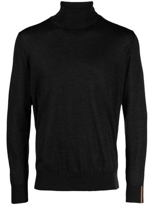 Caruso roll-neck fine-knit jumper - Black