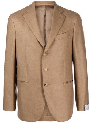 Caruso single-breasted wool-cashmere blazer - Brown