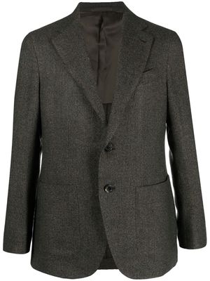 Caruso single-breasted wool-linen blazer - Green
