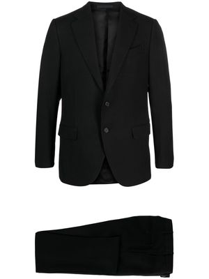 Caruso single-breasted wool suit - Black