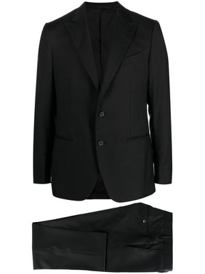 Caruso single-breasted wool suit set - Black