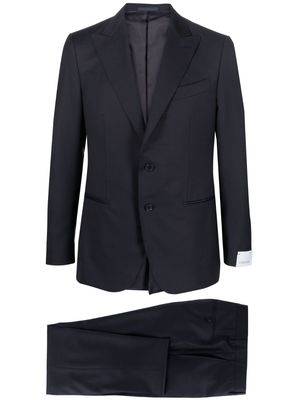 Caruso single-breasted wool suit set - Blue