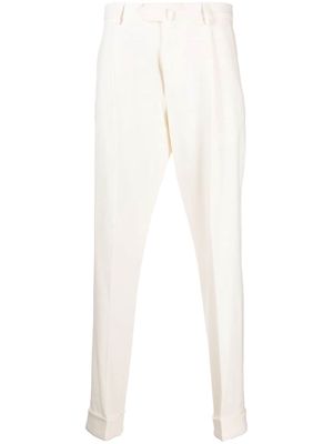 Caruso tapered linen-wool trousers - Neutrals