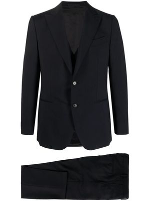 Caruso three-piece single-breasted suit - Blue