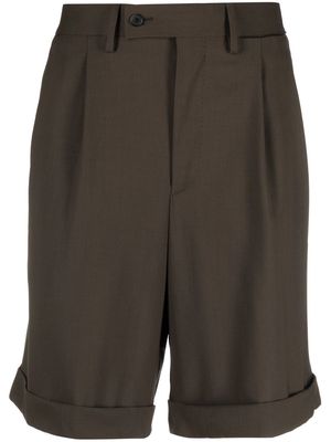 Caruso wool pleated shorts - Brown