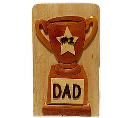 Carver Dan's #1 Dad Puzzle Box with Magnet Clos ures