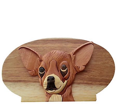 Carver Dan's Chihuahua Puzzle Box with Magnet C losures