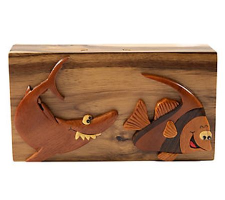 Carver Dan's Fish for Dinner Puzzle Box with Ma gnet Closures
