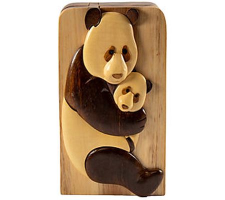 Carver Dan's Mom & Baby Panda Puzzle Box with M agnet Closures