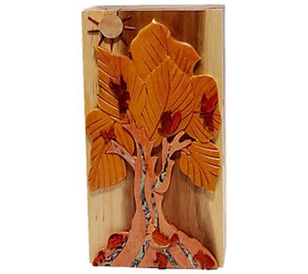 Carver Dan's Mother of Pearl Tree of Life Puzzle Box