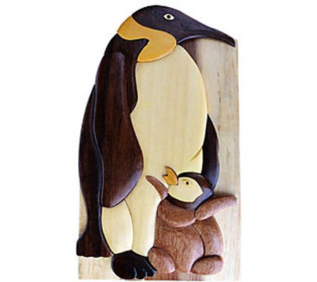 Carver Dan's Penguin and Baby Puzzle Box with M agnet Closures