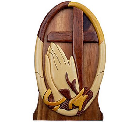 Carver Dan's Praying Hands Puzzle Box with Magn et Closure