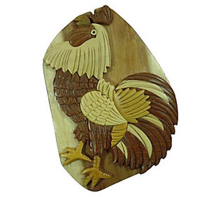 Carver Dan's Rooster Puzzle Box with Magnet Clo sures