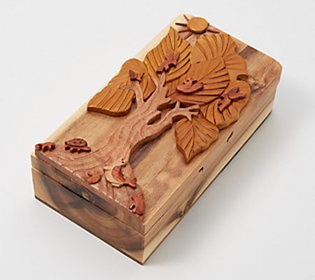 Carver Dan's Tree of Life Puzzle Box with Magnetic Closur