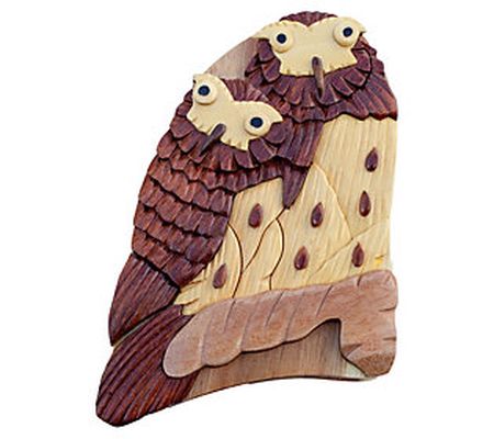 Carver Dan's Two Owls Puzzle Box with Magnet Cl osures