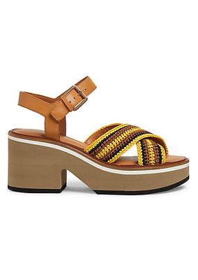 Carya 75MM Striped Crisscross Platform Sandals