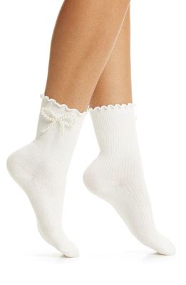 Casa Clara Sienna Cotton Blend Quarter Socks in White