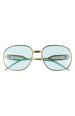 Casablanca 60mm Square Sunglasses in Yellow Gold/Silver/Mint