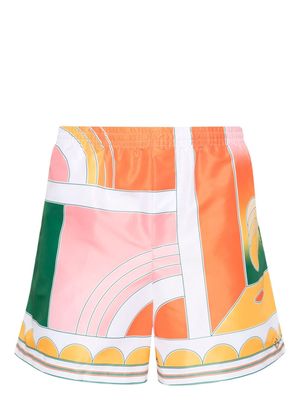Casablanca abstract-print swim shorts - Orange