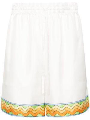 Casablanca Afro Cubism silk shorts - White