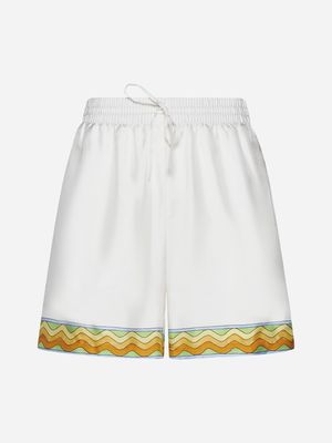 Casablanca Afro Cubism Tennis Club Silk Shorts