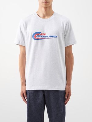 Casablanca - Air Casablanca-print Organic-cotton T-shirt - Mens - White Multi