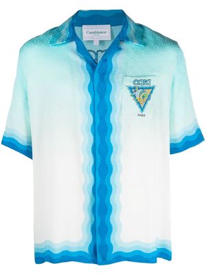 Casablanca Alebrije Armadillo silk shirt - Blue