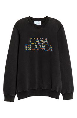 Casablanca Ange de Jour Stacked Chenille Appliqué Organic Cotton Sweatshirt