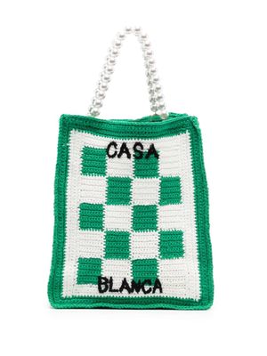 Casablanca Arch beaded crochet bag - Green