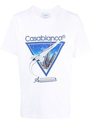 Casablanca Autour de L'orange print T-shirt - White