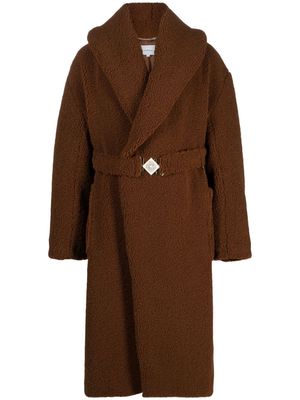 Casablanca belted faux-shearling coat - Brown