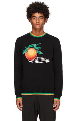Casablanca Black Intarsia Orange Sweater