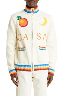 Casablanca Casa Club Sweater Coat in Off-White