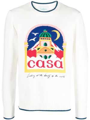 Casablanca Casa intarsia-knit jumper - White