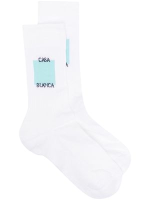 Casablanca Casa Logo ribbed socks - White